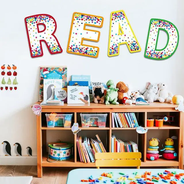 Alt view image 4 of 7 - Classroom Decorations Reading Poster for Teachers Bulletin Board and Wall Decor for Pre School, Elementary, Middle School, Daycare, Library Read Sign(Colorful Dots)