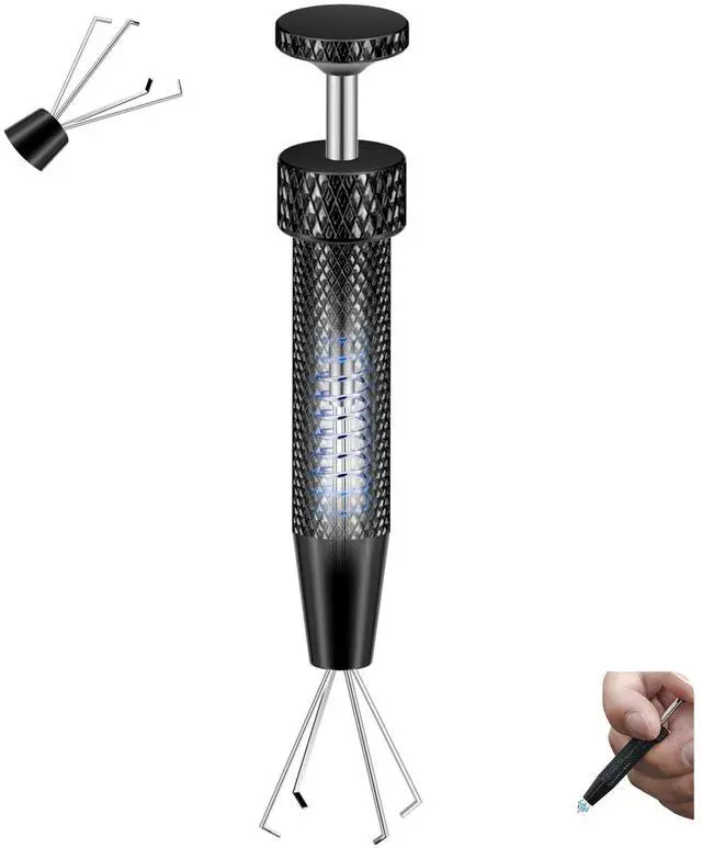 Main image of 1pc Black Piercing Ball Grabber Tool for Jewelry Changing, Anti-Slip Grip | Stainless steel construction with secure handling for small jewelry parts, suitable for various piercing jewelry changes