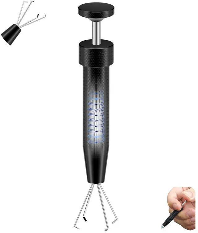 Alt view image 7 of 7 - 1pc Black Piercing Ball Grabber Tool for Jewelry Changing, Anti-Slip Grip | Stainless steel construction with secure handling for small jewelry parts, suitable for various piercing jewelry changes