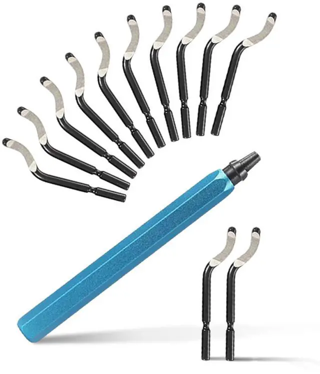 Main image of Deburring Tool,12 HSS Rotary Blades for 3D Printing, Resin, Metal, Ideal Tubing and 3D Printing Deburring, a Handle (Blue)