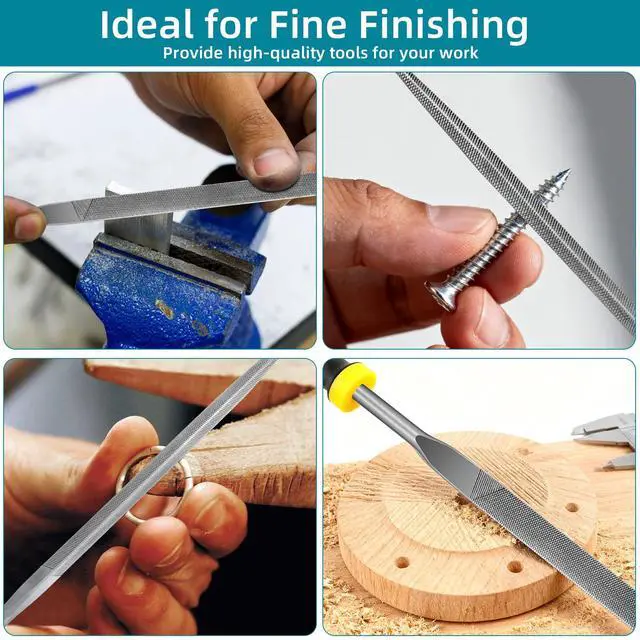 Alt view image 7 of 7 - 5 pcs Metal Needle File Set,Premium Small File Set, Hardened Alloy Strength Steel File Tools Includes Round, Half-Round, Flat, Square, Triangular File for Detail and Precise Work,by XEKIGU