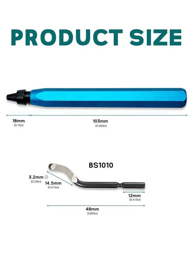 Alt view image 4 of 6 - Deburring Tool,12 HSS Rotary Blades for 3D Printing, Resin, Metal, Ideal Tubing and 3D Printing Deburring, a Handle (Blue)