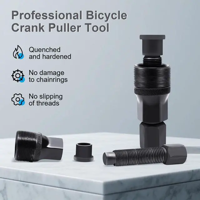 Alt view image 2 of 7 - Crank Puller, Premium Bike Crank Removal Tool | Crank Puller Bike Tool for Square Taper & Splined Cranks, Removes Crankset Arms for Cycling Repair & Bottom Bracket Service