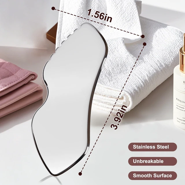 Alt view image 3 of 7 - CAEYPOAR Gua Sha Facial Tools, Upgrade Stainless Steel Gua-sha, Guasha Tool for Face and Body Treatment, Muscle Tension and Puffiness Relief for Guasha Tool, Skin Care Gifts for Women