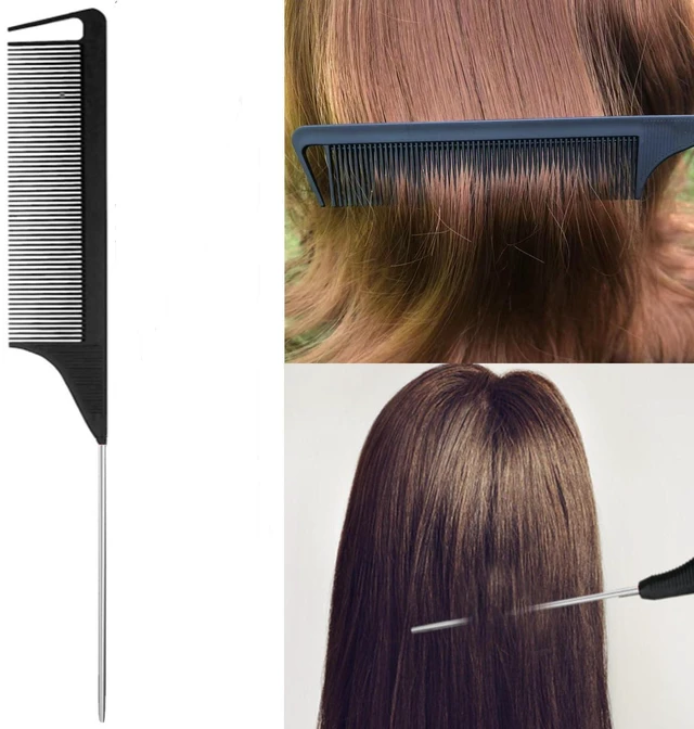 Alt view image 3 of 5 - 5Pcs Slick Back Brush Set with Topsy Tail Tool, Teasing Bristle, Rat Comb for Women & Girls Hair Styling, Flyaways Control and Edge Combing - BIACK