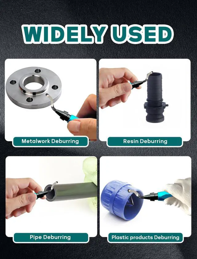 Alt view image 5 of 6 - Deburring Tool,12 HSS Rotary Blades for 3D Printing, Resin, Metal, Ideal Tubing and 3D Printing Deburring, a Handle (Blue)