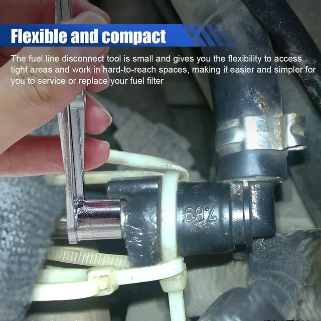 Alt view image 4 of 6 - Scissor Fuel Line Disconnect Tool, 5/16" and 3/8" Car Fuel Filter Quick Removal Tool, Heater A/C Line Securely Disconnect Wrench for Most Vehicle Models (2in1)
