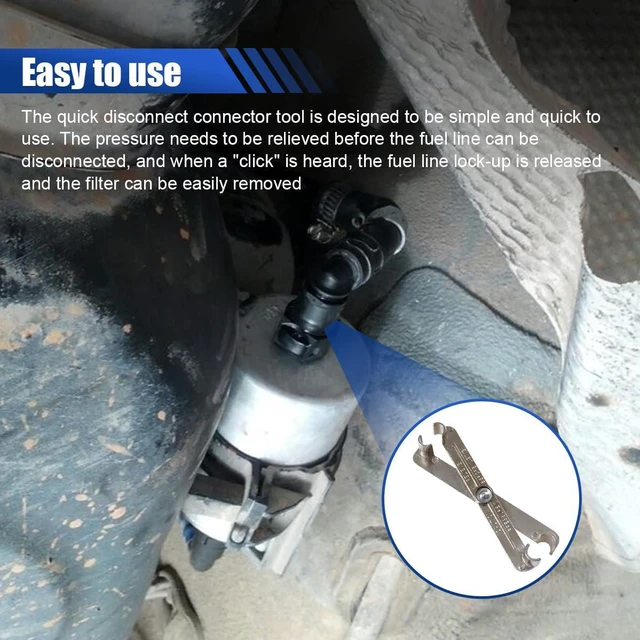 Alt view image 5 of 6 - Scissor Fuel Line Disconnect Tool, 5/16" and 3/8" Car Fuel Filter Quick Removal Tool, Heater A/C Line Securely Disconnect Wrench for Most Vehicle Models (2in1)