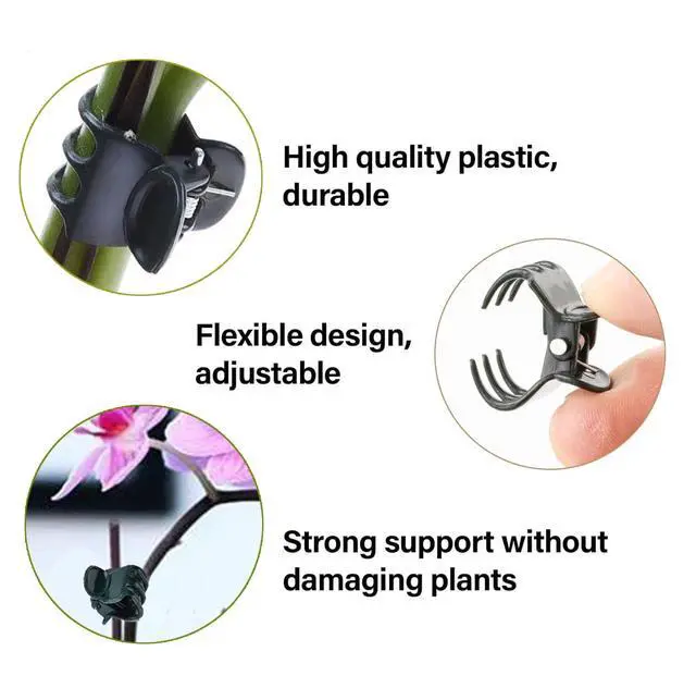 Alt view image 3 of 6 - Plants Orchid Support Clips Plant Clips Orchid Clips Flower Vine Clips for Supporting Stems Vines Stalks Climbing Plant Grow Upright 30PCS Tiny Size