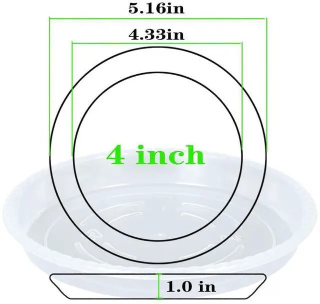 Alt view image 2 of 7 - Plant Saucer 6 Pack of 4 6 8 10 12 14 16 inch, Clear Plastic Flower Plant Pot Saucer, Heavy Duty Plant Drip Trays Saucers for Indoor, Plant Water Tray for Planters (4", Clear)