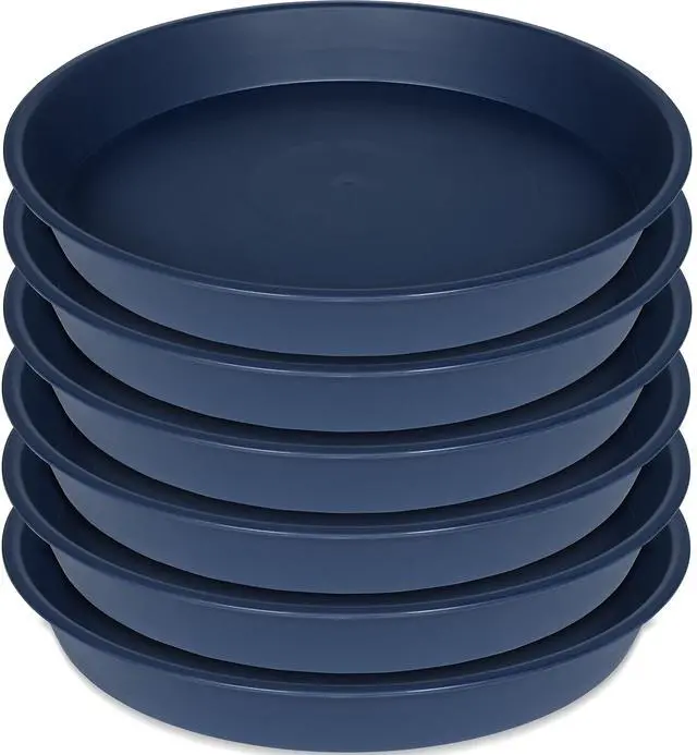 Main image of 6 Pack Plastic Plant Saucer Planter Water Drip Tray, 4 5 6 7 8 9 10 11 12 inch, Heavy Sturdy Tray for Indoors Outdoor Plants, Flower Pot Saucers for Pots Base (4", Blue)