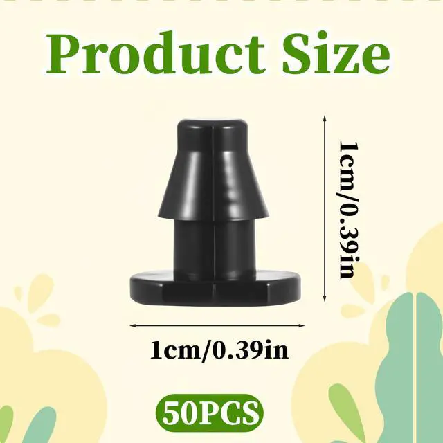 Alt view image 2 of 7 - 50 Pieces Drip Irrigation Goof Plug 1/4 Inch Drip Irrigation Connectors Barbed Drips Line Plugs End Plugs for Home Garden Tube Supplies Tubing Water Tubing Gardening Supplies Black