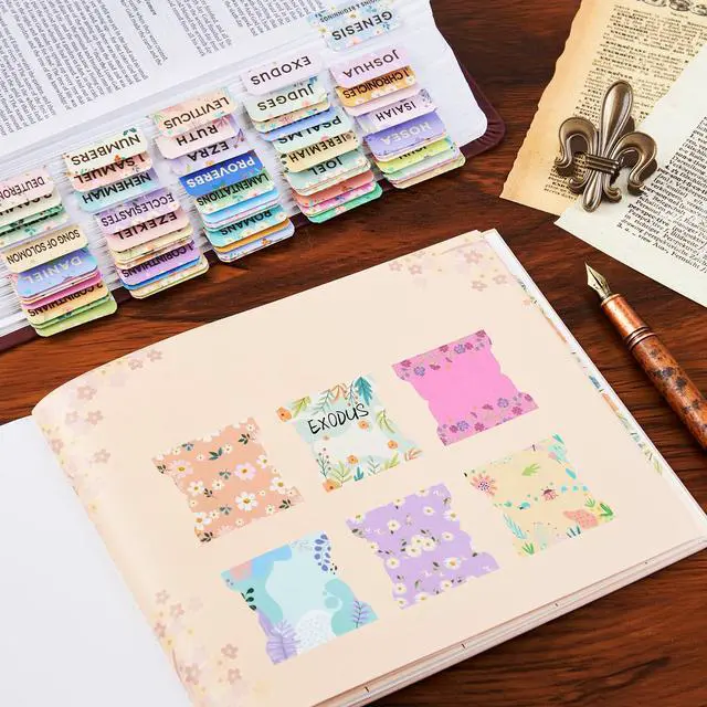 Alt view image 7 of 7 - Floral Bible Tabs for Women, Bible Index Tabs Booklet, 66 Tabs with Chapter Titles and Summaries, Alignment Guide, Petal Beauty Tabs, Waterproof Laminated Bible Study Gifts Supplies