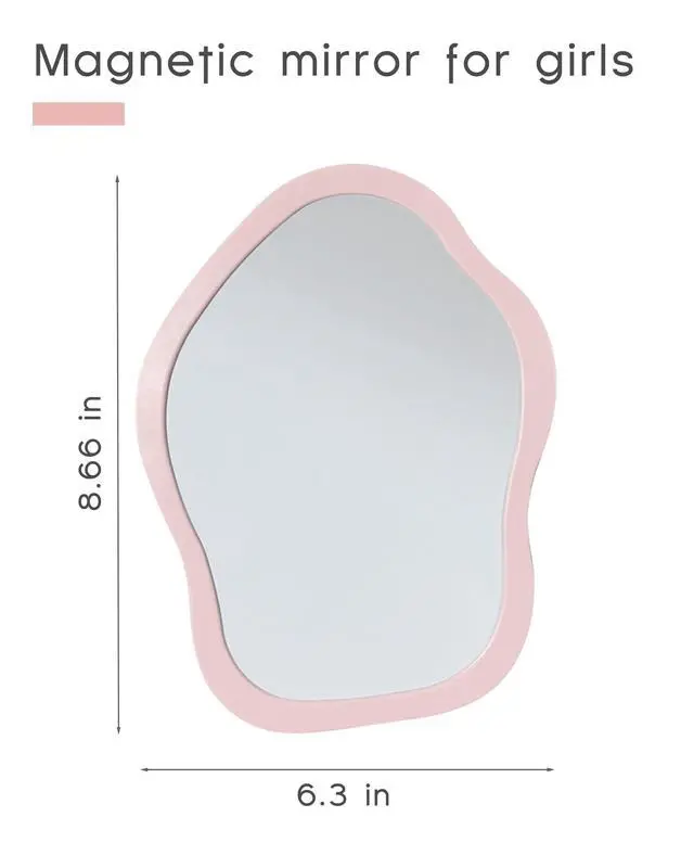 Alt view image 6 of 6 - Magnetic Locker Mirror, 8.66 x 6.3 Cute MirrorSuitable for School lockers, bathrooms, Home refrigerators, Locker Accessories, Shop toolboxes or Office cabinetsPink