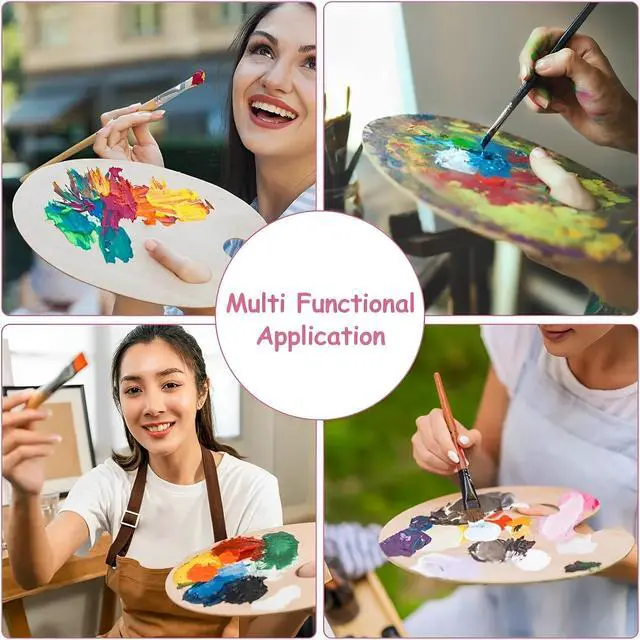 Alt view image 7 of 7 - Paint Palette, 2PCS Wooden Paint Tray Palettes | Artist Pallet for Students, Kids, Paint Holder, DIY Craft Class, Painting