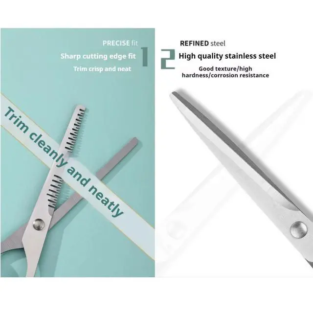 Alt view image 3 of 7 - Pink Stainless Steel Hair Cutting Shears Set - 6.7inch Shear, Thinning Scissor, Comb - Barber Kit for Women/Men/Kids