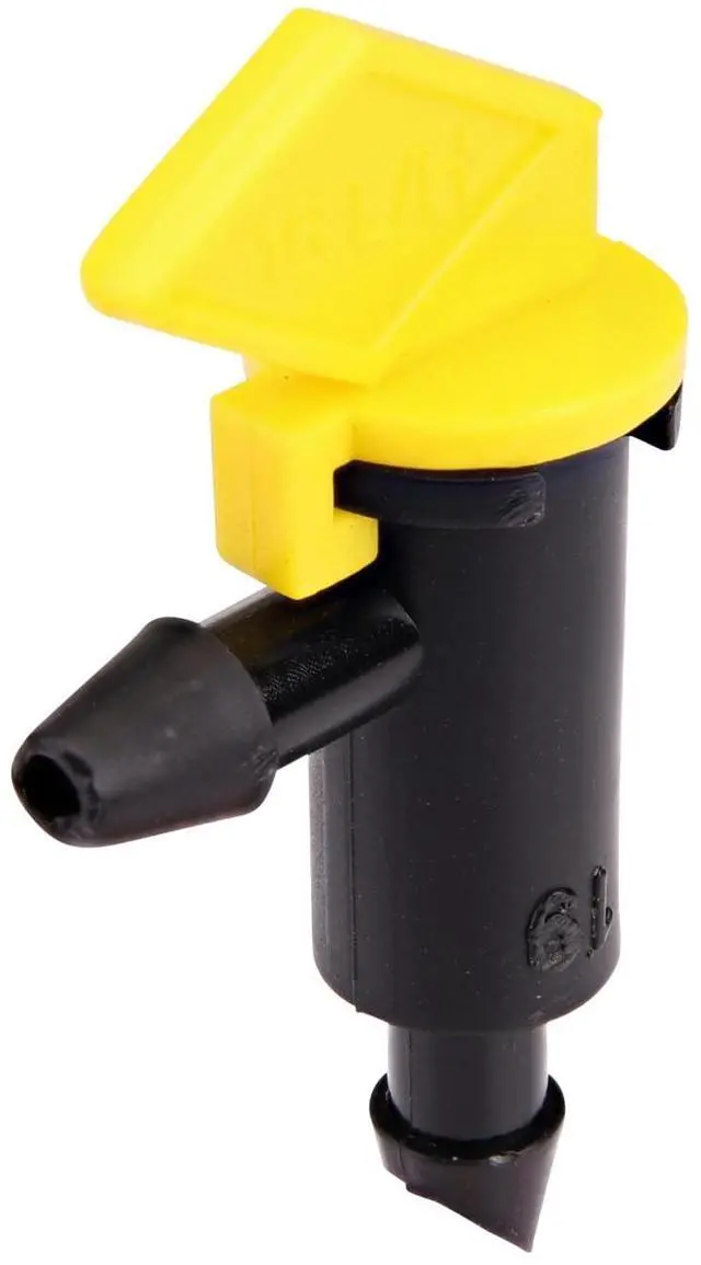 Main image of 4 GPH Take-A-Part Flag Dripper, Drip Irrigation Emitters for Drip Irrigation Gardening Systems, 10-Pack, Black/Yellow