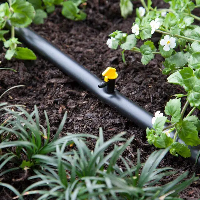Alt view image 6 of 6 - 4 GPH Take-A-Part Flag Dripper, Drip Irrigation Emitters for Drip Irrigation Gardening Systems, 10-Pack, Black/Yellow