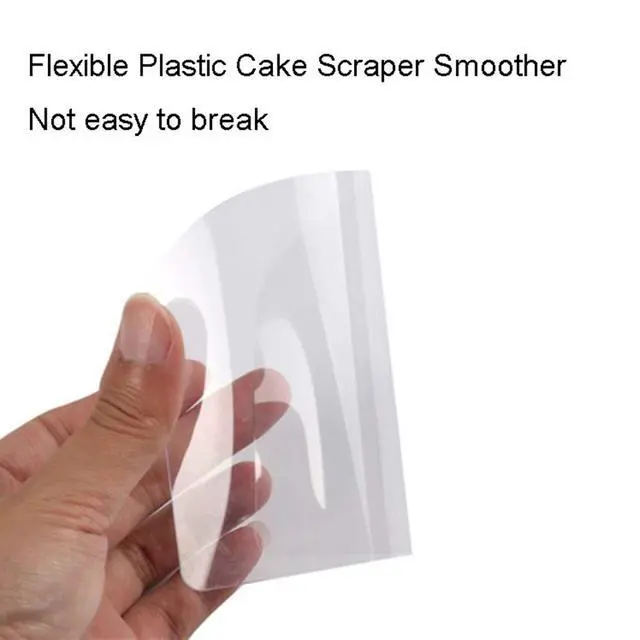 Alt view image 2 of 7 - 5 Pieces Flexible Plastic Cake Scraper Smoother Transparent Cream Scraper Spatula Cake Smoother Icing Smoother Pastry Spatula Scraper for DIY Kitchen Bakery Baking Cake Decorating Supplies
