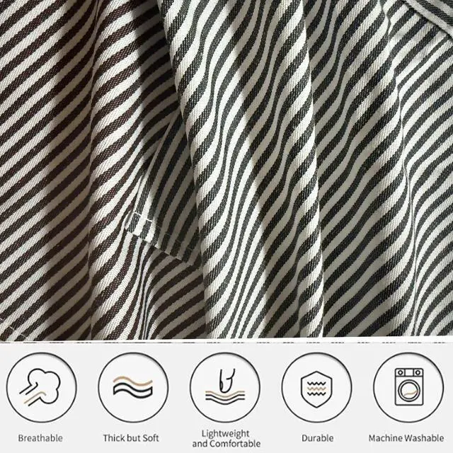 Alt view image 6 of 6 - Corfully Kitchen Aprons for Women with Pockets, Adjustable Server Apron, Aprons for Cooking Men/Women(Black Stripes)
