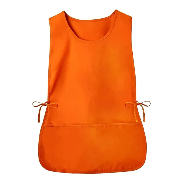 Main image of Smock Apron Cobbler Apron with Side Ties and 2 Deep Pockets Unisex Apron for work kitchen (Orange)