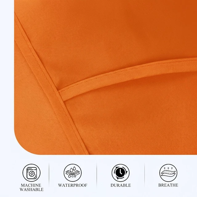 Alt view image 4 of 5 - Smock Apron Cobbler Apron with Side Ties and 2 Deep Pockets Unisex Apron for work kitchen (Orange)