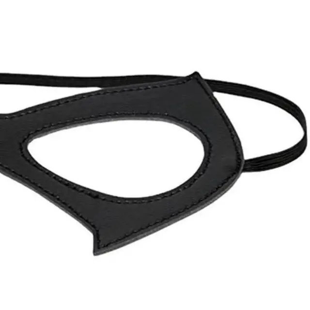Alt view image 6 of 7 - 2PCS Black Leather Cat Eye Masks for Women Masquerade Halloween Cosplay
