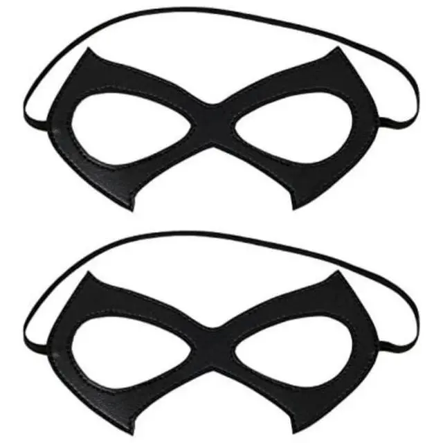 Alt view image 7 of 7 - 2PCS Black Leather Cat Eye Masks for Women Masquerade Halloween Cosplay