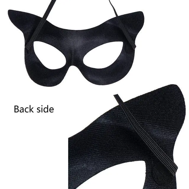 Alt view image 4 of 4 - Women Cat Mask Black Cat Mask Half Face Cat Masks for Halloween Party Cosplay Costume Props Party Accessory