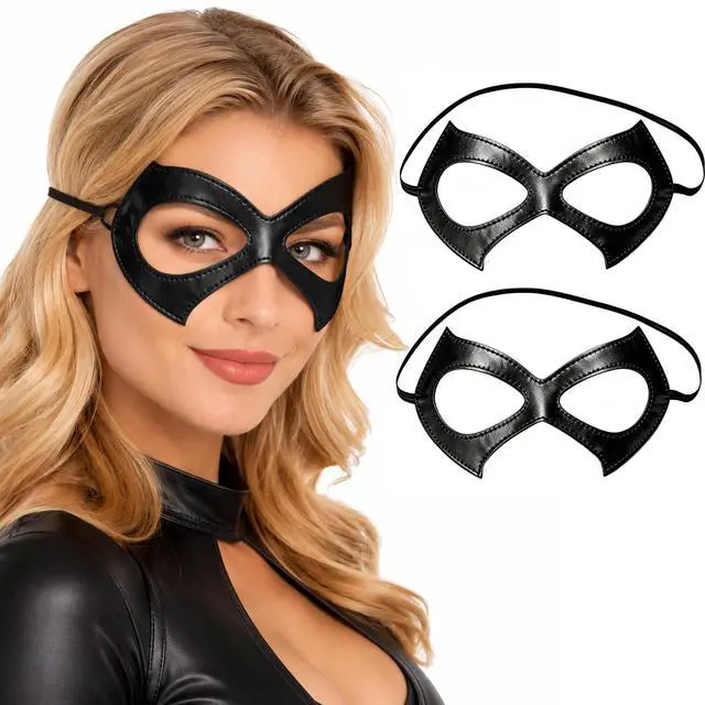 Main image of 2PCS Masquerade Masks for Women Men Halloween Cosplay Costume Accessories