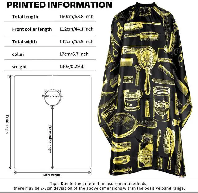 Alt view image 2 of 7 - Waterproof Barber Cape for Men - Hair Cutting Cape for Haircuts, Salon, and Adults - Barber Supplies and Accessories
