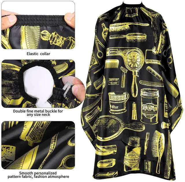 Alt view image 3 of 7 - Waterproof Barber Cape for Men - Hair Cutting Cape for Haircuts, Salon, and Adults - Barber Supplies and Accessories