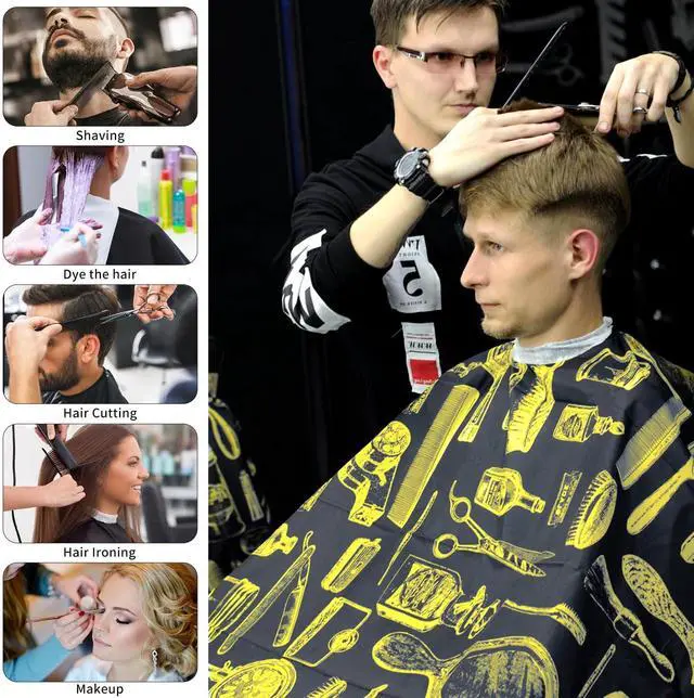 Alt view image 7 of 7 - Waterproof Barber Cape for Men - Hair Cutting Cape for Haircuts, Salon, and Adults - Barber Supplies and Accessories