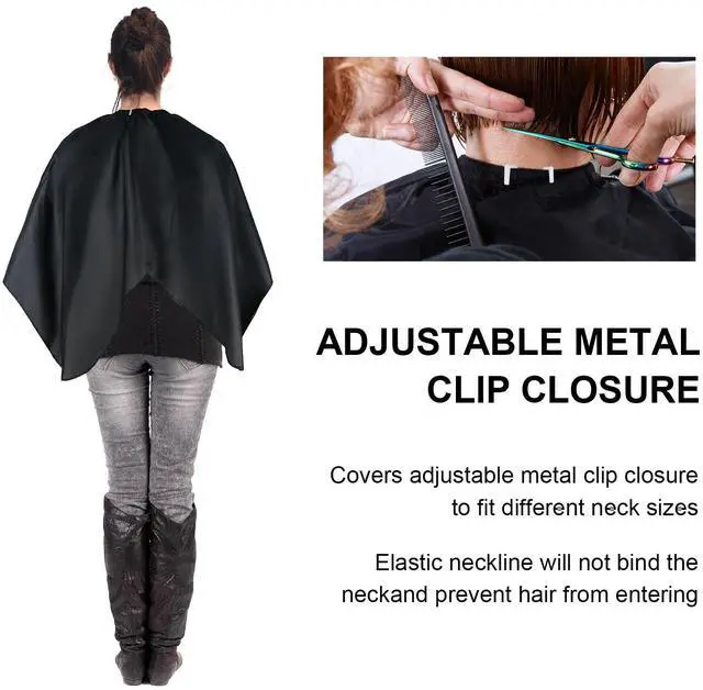 Alt view image 4 of 7 - Professional Hair Cutting Cape with Adjustable Snap Closure, Salon Barber Cape,Waterproof Hairdressing Salon Cape