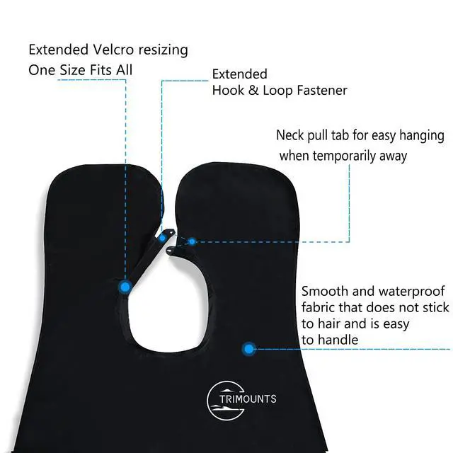 Alt view image 7 of 7 - Beard Bib Apron for Men,Christmas Day Gift Beard Hair Catcher for Sink Non-Stick Beard Cape,1 Size Fits All,Grooming Accessorie Gift for Dad or Husband(Black)