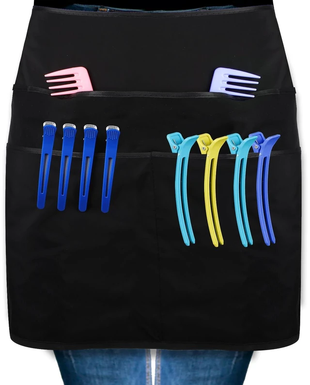 Main image of Hair Aprons for Stylist, Waitress Apron with Half Pockets Waterproof | Adjustable Server Aprons Half Pockets Hairstylist Hairdresser for Men Women Waist Hairdresser Work Servant Barber