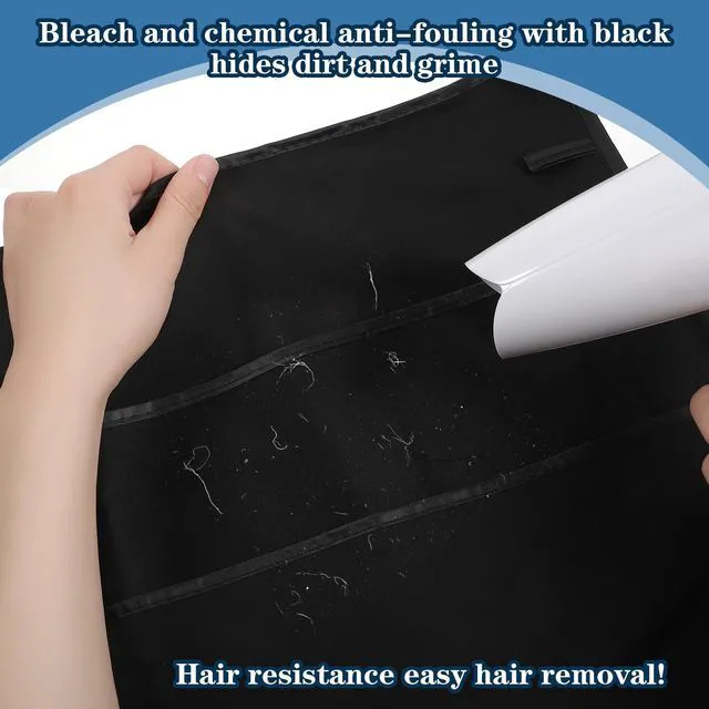 Alt view image 6 of 7 - Hair Aprons for Stylist, Waitress Apron with Half Pockets Waterproof | Adjustable Server Aprons Half Pockets Hairstylist Hairdresser for Men Women Waist Hairdresser Work Servant Barber