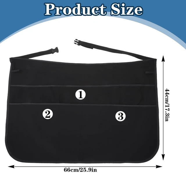 Alt view image 7 of 7 - Hair Aprons for Stylist, Waitress Apron with Half Pockets Waterproof | Adjustable Server Aprons Half Pockets Hairstylist Hairdresser for Men Women Waist Hairdresser Work Servant Barber