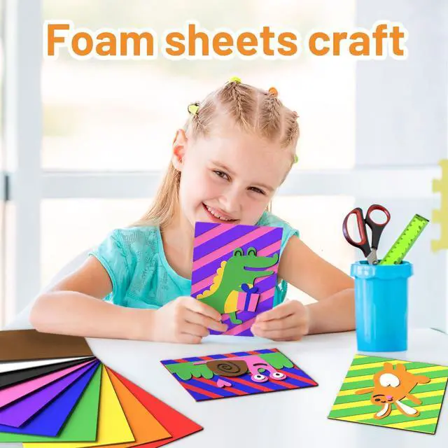 Alt view image 3 of 7 - Foam Sheets Crafts, 8.5x5.5 Inch 10 Colors Craft Foam Paper for Crafts Project Scrapbooking DIY Cosplay (10 Sheets)