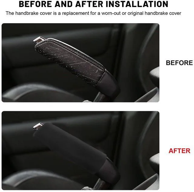 Alt view image 4 of 6 - Car Handbrake Cover, Waved Shaped Auto Hand Brake Protector Comfortable Handle Grip Cover, Anti-Slip Silicone Parking Brake Lever Protector Decorative Sleeve for Most Cars (Black)