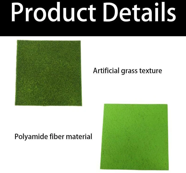 Alt view image 3 of 5 - 3Pcs Fake Grass Mat,Artificial Grass for DIY Crafts, Miniature Garden and Diorama Decoration(6x6 Inches)