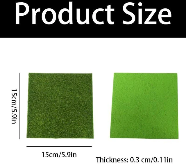 Alt view image 2 of 5 - 3Pcs Fake Grass Mat,Artificial Grass for DIY Crafts, Miniature Garden and Diorama Decoration(6x6 Inches)