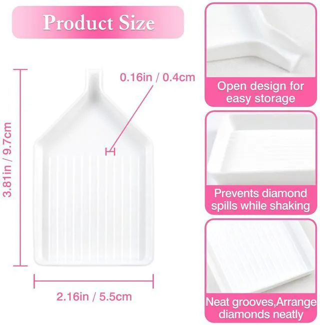 Alt view image 4 of 6 - 6 PCS Plastic Diamond Painting Bead Sorting Trays Durable Craft Accessories for DIY Diamond Art, Nail Art & Phone Decoration