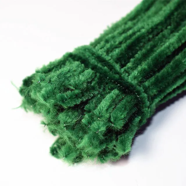 Alt view image 2 of 4 - Pipe Cleaners 100 Pieces Chenille Stems Dark Green for DIY Art Decorations Creative Craft (6 mm x 12 Inch)
