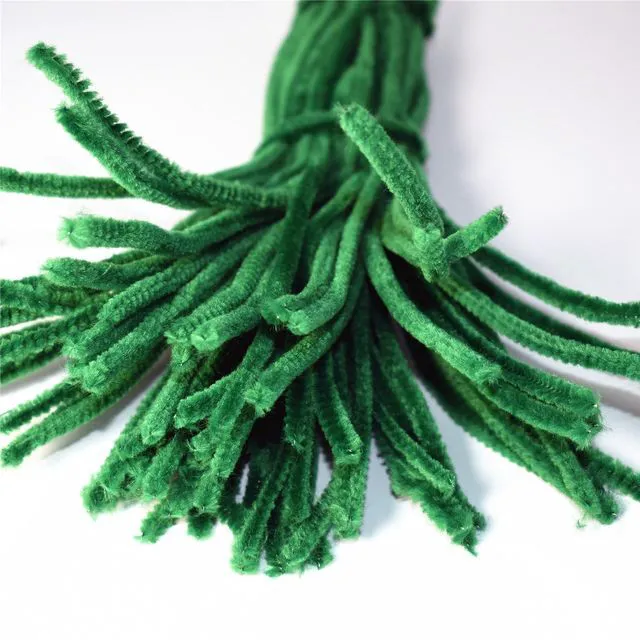Alt view image 3 of 4 - Pipe Cleaners 100 Pieces Chenille Stems Dark Green for DIY Art Decorations Creative Craft (6 mm x 12 Inch)