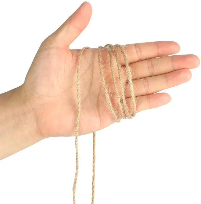 Alt view image 2 of 7 - Natural Jute Twine String 656 Feet 2mm Twine for Crafts Gift Wrapping Christmas Packing String for Arts Decoration, Wedding, Gardening
