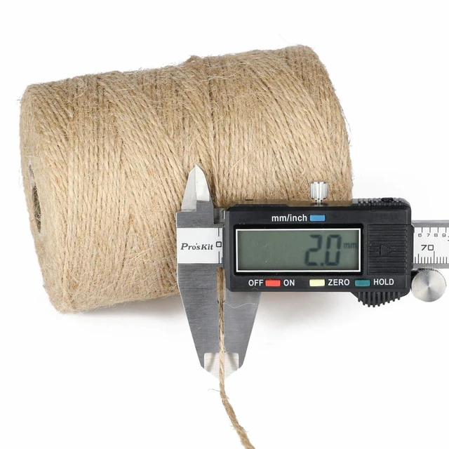 Alt view image 3 of 7 - Natural Jute Twine String 656 Feet 2mm Twine for Crafts Gift Wrapping Christmas Packing String for Arts Decoration, Wedding, Gardening
