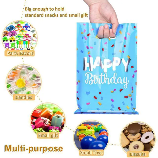 Alt view image 2 of 6 - ZGORENDZ 40 Pack Party Favor Bags for Birthday Assorted Colors Goodie Gift Bags for Girls & Boys Birthday Party(6.7 * 9.7 inch)
