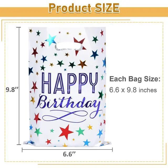 Alt view image 6 of 6 - ZGORENDZ 40 Pack Party Favor Bags for Birthday Assorted Colors Goodie Gift Bags for Girls & Boys Birthday Party(6.7 * 9.7 inch)