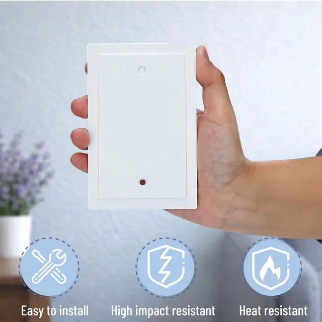 Alt view image 3 of 6 - Modern Edge Blank Wall Plate Cover, 4.88" x 3.18", 4 Pack, White, 1 Gang, Blank Outlet Cover Plate